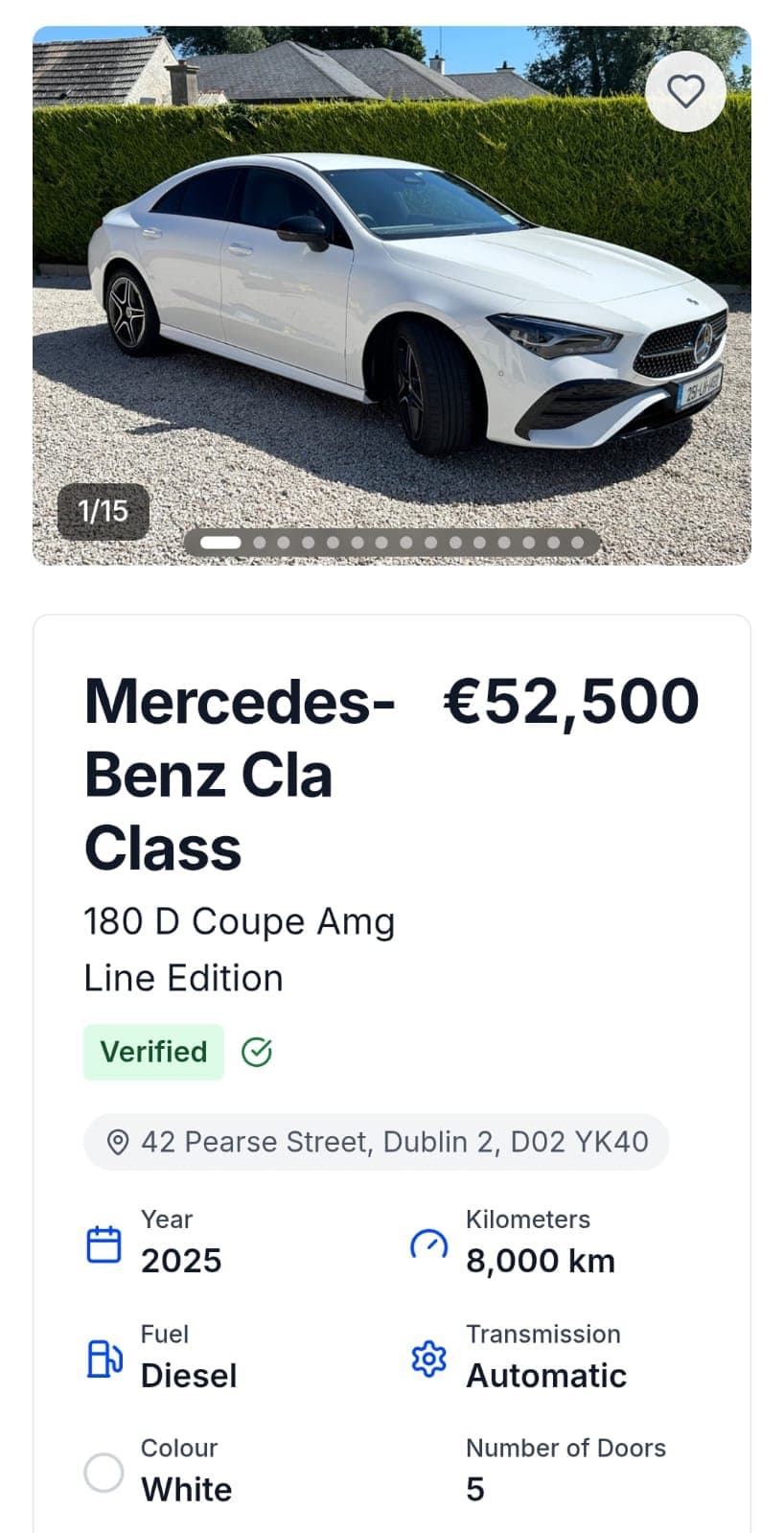 Mobile-optimized vehicle listing