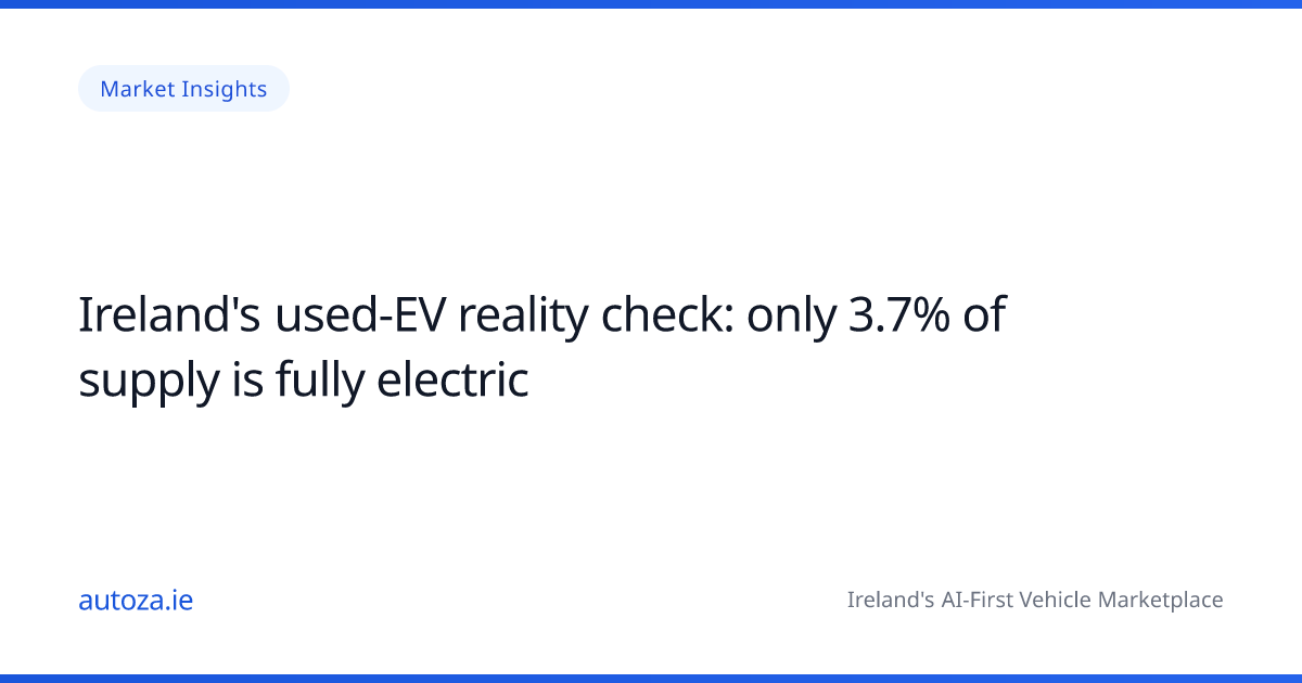 Ireland's used-EV reality check: only 3.7% of supply is fully electric