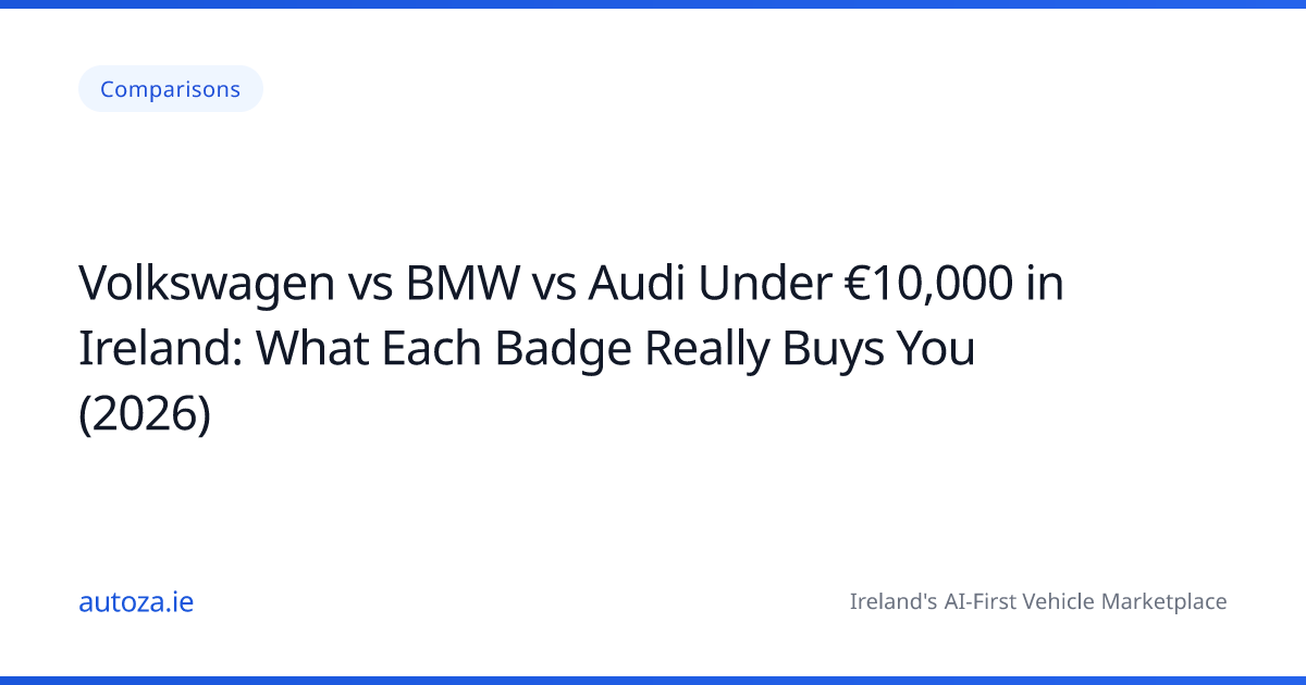 Volkswagen vs BMW vs Audi Under €10,000 in Ireland: What Each Badge Really Buys You (2026)